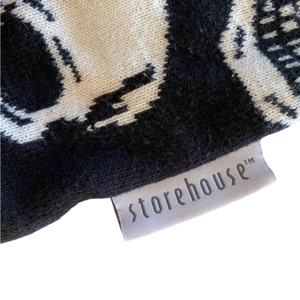 Storehouse Skull Pillowcase Square Sweater Black White Silver Skeleton Case